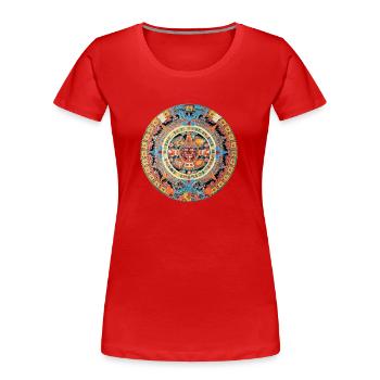 Maya Calender - Frauen Premium Bio T-Shirt - Rot - Vorne - Mia (176cm)