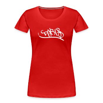 Urban Graffiti Schriftzug Design Paris - Frauen Premium Bio T-Shirt - Rot - Vorne - Mia (176cm)