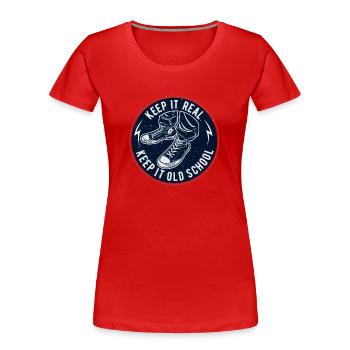 Keep It Oldschool - Women's Premium Organic T-Shirt - red - Front - Mia (176cm)