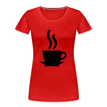 Kaffe oder Tee - Frauen Premium Bio T-Shirt - Rot - Vorne - Mia (176cm)