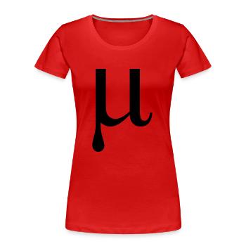 Mu griechische Alphabet Buchstaben - Frauen Premium Bio T-Shirt - Rot - Vorne - Mia (176cm)