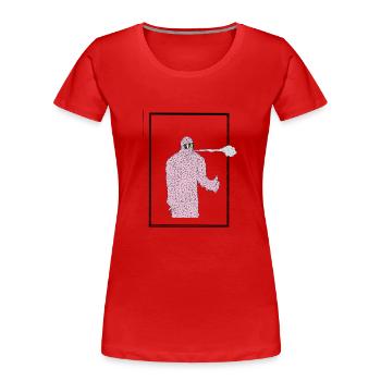 Illustration: Coolslimeguy, slime cool monster guy - Frauen Premium Bio T-Shirt - Rot - Vorne - Mia (176cm)
