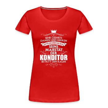 KONDITOR - Frauen Premium Bio T-Shirt - Rot - Vorne - Mia (176cm)