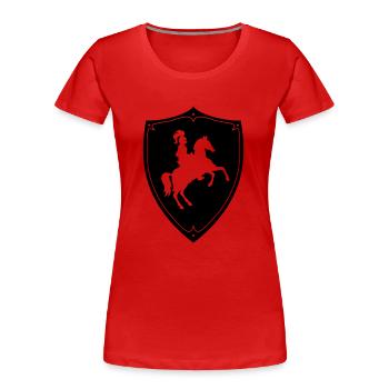 Ritter Schild - Frauen Premium Bio T-Shirt - Rot - Vorne - Mia (176cm)