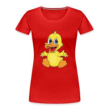 Ducklings duck chicks - Women's Premium Organic T-Shirt - red - Front - Mia (176cm)