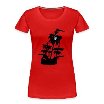 geisterschiff - Frauen Premium Bio T-Shirt - Rot - Vorne - Mia (176cm)