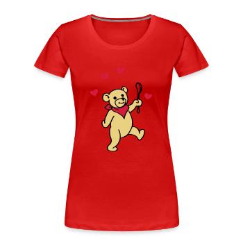 Bébé nounours - T-shirt bio Premium Femme - rouge - Devant - Mia (176cm)