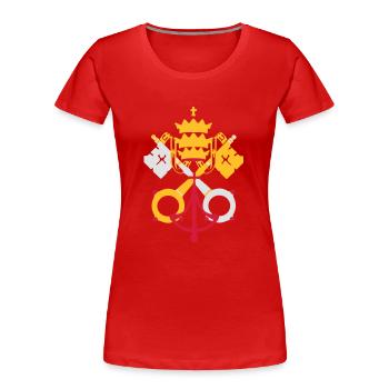 drapeau_vatican2 - Frauen Premium Bio T-Shirt - Rot - Vorne - Mia (176cm)