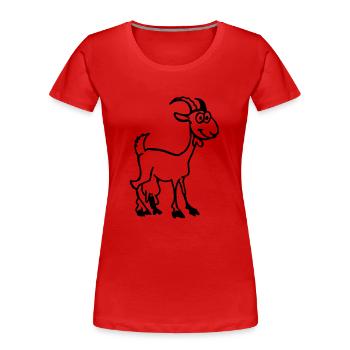 Chèvre - T-shirt bio Premium Femme - rouge - Devant - Mia (176cm)