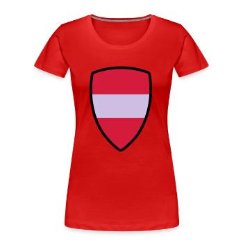 österreich fahne - Frauen Premium Bio T-Shirt - Rot - Vorne - Mia (176cm)