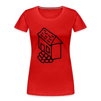Wood Before The Cottage - T-shirt bio Premium Femme - rouge - Devant - Mia (176cm)