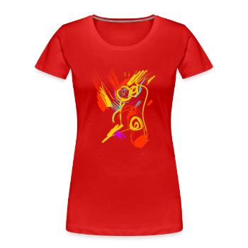 Kunst - Frauen Premium Bio T-Shirt - Rot - Vorne - Mia (176cm)