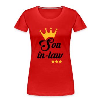 Beau-père belle-mère belle fille beau fils - T-shirt bio Premium Femme - rouge - Devant - Mia (176cm)