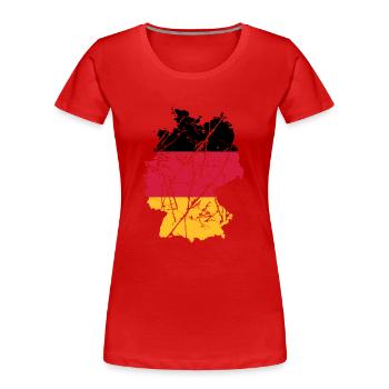scratch cracks map country 3 colors germany nation - Women's Premium Organic T-Shirt - red - Front - Mia (176cm)
