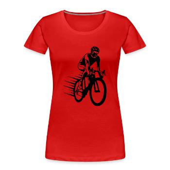 radsport - Frauen Premium Bio T-Shirt - Rot - Vorne - Mia (176cm)