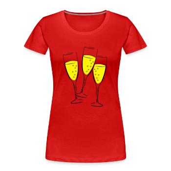 sekt glaeser illustration - Frauen Premium Bio T-Shirt - Rot - Vorne - Mia (176cm)