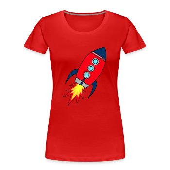 Lanceuse de fusée | Lancement de missiles | École de fusées pour enfants - T-shirt bio Premium Femme - rouge - Devant - Mia (176cm)