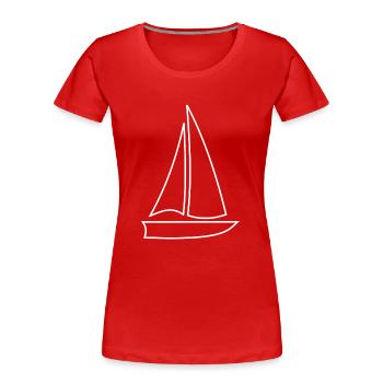 Sailing ship, Sailboat, Sailing - Women's Premium Organic T-Shirt - red - Front - Mia (176cm)