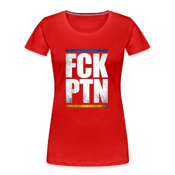 FCK PTN - Frauen Premium Bio T-Shirt - Rot - Vorne - Mia (176cm)