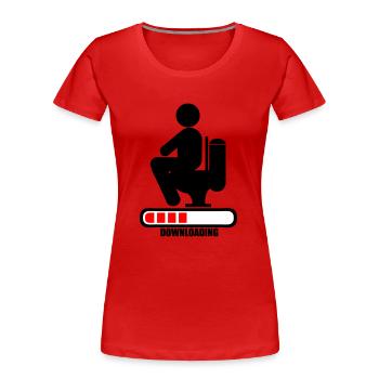 shit toilet poop downloading bar loading - Women's Premium Organic T-Shirt - red - Front - Mia (176cm)