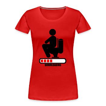 shit toilet poop downloading bar loading - Women's Premium Organic T-Shirt - red - Front - Mia (176cm)