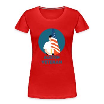 austin veteran - Women's Premium Organic T-Shirt - red - Front - Mia (176cm)