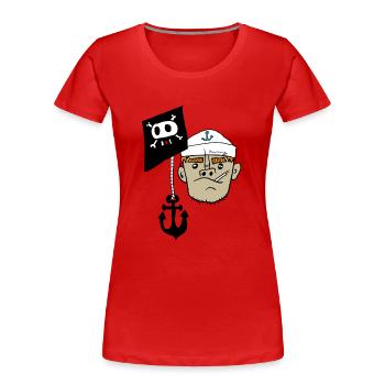 Matrose Hamburg - Frauen Premium Bio T-Shirt - Rot - Vorne - Mia (176cm)