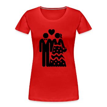 Paar Hochzeit Brautpaar - Frauen Premium Bio T-Shirt - Rot - Vorne - Mia (176cm)