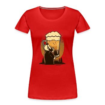 bier träumer in der natur - Frauen Premium Bio T-Shirt - Rot - Vorne - Mia (176cm)