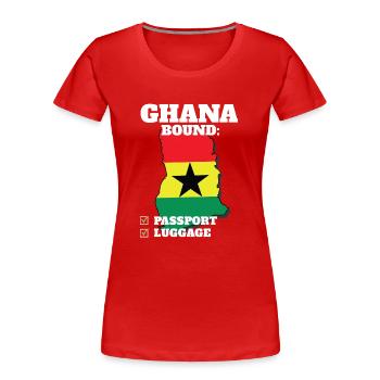 Ghana Bound Country Travel Ghanaian Flag Vacation - Women's Premium Organic T-Shirt - red - Front - Mia (176cm)