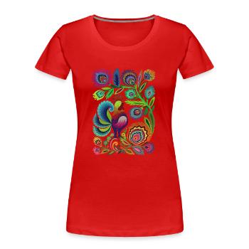 Suède Suède Pays nordiques Scandinavie voyage art art - T-shirt bio Premium Femme - rouge - Devant - Mia (176cm)