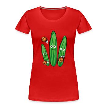Cucumbers, Basketball, Basketball, Trio - Women's Premium Organic T-Shirt - red - Front - Mia (176cm)