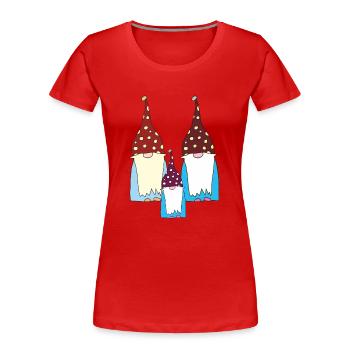 Gnomes dwarfs big and small - Women's Premium Organic T-Shirt - red - Front - Mia (176cm)