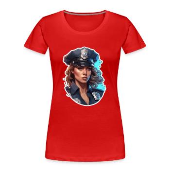 Police / Operations / Profession / Job / Emergency Forces - Women's Premium Organic T-Shirt - red - Front - Mia (176cm)