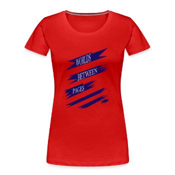Livres Amoureux Littérature Évasion Numérique Présent - T-shirt bio Premium Femme - rouge - Devant - Mia (176cm)