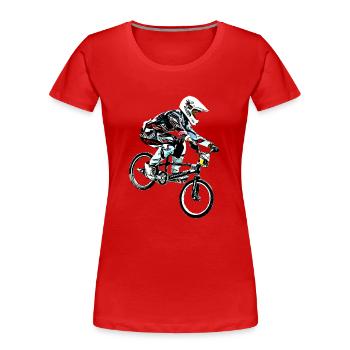 bmx race racing vtt motocross - T-shirt bio Premium Femme - rouge - Devant - Mia (176cm)