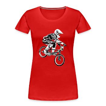 bmx bicross race racing old school - T-shirt bio Premium Femme - rouge - Devant - Mia (176cm)