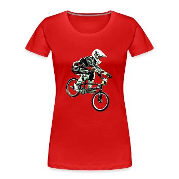 BMX - Women's Premium Organic T-Shirt - red - Front - Mia (176cm)