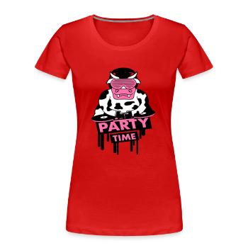 Lustige Party Time Milch Kuh Graffiti Tier Zitat - Frauen Premium Bio T-Shirt - Rot - Vorne - Mia (176cm)