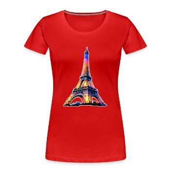 Eiffel Tower #3 - Women's Premium Organic T-Shirt - red - Front - Mia (176cm)