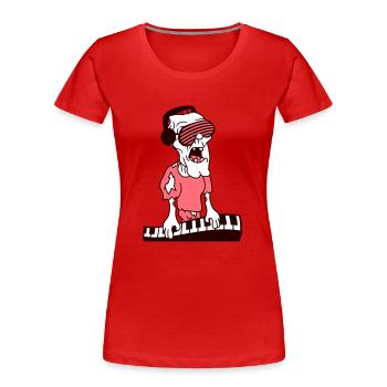 DJ Zombie Keyboard Horror Halloween Party Musik - Frauen Premium Bio T-Shirt - Rot - Vorne - Mia (176cm)