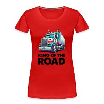 lastwagen king - Frauen Premium Bio T-Shirt - Rot - Vorne - Mia (176cm)