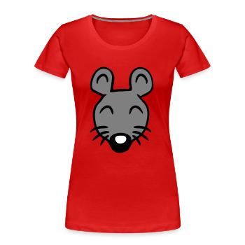 Maus Mäuschen Süße Kleine Ratte Nager Freundlich - Frauen Premium Bio T-Shirt - Rot - Vorne - Mia (176cm)