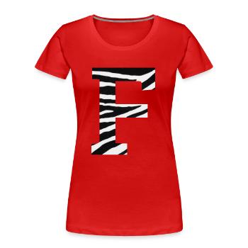 Lettre f zèbre - T-shirt bio Premium Femme - rouge - Devant - Mia (176cm)