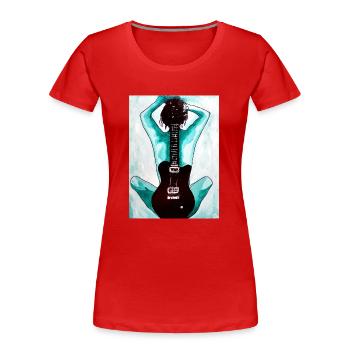 Rock n Roll - Frauen Premium Bio T-Shirt - Rot - Vorne - Mia (176cm)