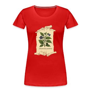 Atropa belladonna – Belle et mortelle - T-shirt bio Premium Femme - rouge - Devant - Mia (176cm)