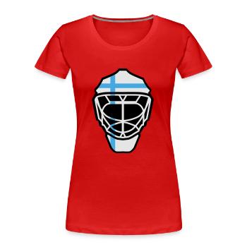Hockey Goalie Mask Finlande - T-shirt bio Premium Femme - rouge - Devant - Mia (176cm)