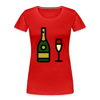 Champangnerglas, Sekt, Sektglas - Frauen Premium Bio T-Shirt - Rot - Vorne - Mia (176cm)