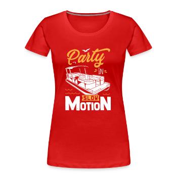 Party in Slow Motion - Pontoon Ponton Floss Boot - Frauen Premium Bio T-Shirt - Rot - Vorne - Mia (176cm)