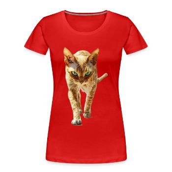 Devon Rex - Frauen Premium Bio T-Shirt - Rot - Vorne - Mia (176cm)